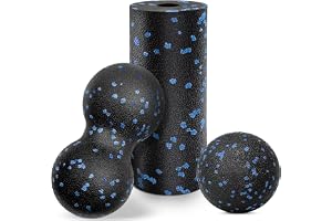 3 st fasciaboll & fascia roller set – massagebollar Duoball Lacrosse Ball för muskelavslappning, fötter rygg nacke ryggrad hä