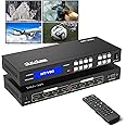 MT-VIKI 4K HDMI Matrix Switch 4x4, 4K@30Hz HDMI Matrix Switcher Splitter 4 in 4 Out with Backlit Button, Power off Memory Function, Support HDCP EDID Management RS232 Control