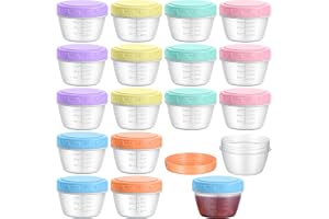 18-pack salladsdressing krukor med lock, 120 ml små matbehållare med lock