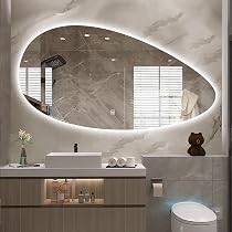 HZSCL Specchio Bagno LED Ovale 60x90cm - Dimmerabile 3 Colori, Design Moderno Senza Cornice - Foto 3