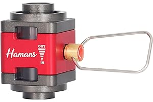 Hamans Gaskanister-Nachfülladapter mit sichtbaren Fenstern, Kraftstoffübertragungsgerät für Rucksackreisen, tragbares Gasdruckventil, Aufblasventil mit Tragetasche (ADAPTER-815)