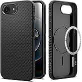 Spigen iPhone 17e / 16e ile Uyumlu Kılıf Liquid Air Mag Fit Kaymaz Dokulu Y&uuml;zey Siyah Kapak - ACS09151 (Spigen TR Garantili) 