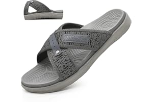 ONCAI Uomo Sandali Criss Cross, Pantofole sportive di recupero con supporto all'arco e plantare ortopedico per la fascite plantare