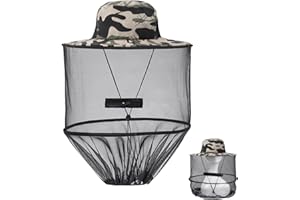 HEAWAA Cappello Anti-zanzare Insetti, Cappello da Apicoltore con Velo Rimovibile Cappello da Sole Antizanzare per Uomo Donna Pesca All'aperto e Viaggi in Campeggio