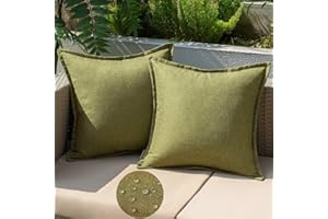 EMEMA Outdoor Cushion Weatherproof Cushion Cover Waterproof Sofa Cushion Waterproof Decorative Cushion 50 x 50 cm Cushion Covers Decorative Cushion Cover Set of 2 for Garden Sofa Living Room Bed Dark