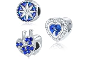 MaNeaz 3 Stücks Marineblau Armband Anhänger Charm Armband Pandora Armbänder Charms Armband Anhänger Valentinstag Passende Geschenke Für Mädchen Für Pandora-Armbänder Geburtstagsgeschenke