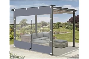 DLLY Transparent Tarpaulin Side Panels, Outdoor Clear Pvc Tarp Curtains, Pergola Gazebo Side Curtains, Waterproof Tarpaulin Curtains for Patio Porch Garage, With Zip,LxH-2.8x2.3m/9.2 * 7.5ft