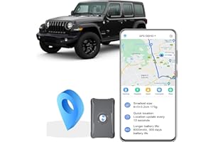 WANWAYTECH Localizzatore GPS Tracker per Auto, Moto, Camion e Altri Veicoli, 90 Giorni di Standby 6000mAh, Magnetico Tracciamento in Tempo Reale GPS Auto Localizzatore Con App, Richiede Abbonamento