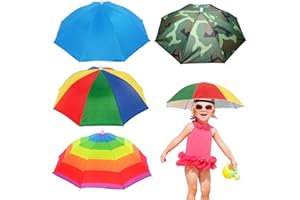 Suynauetev 4 Stück Regenschirm Hut Kopfschirm Kopf Regenschirm Schirmhut Regenschirm Kopf Regenschirmhut Doppelschichtige Silberne Gummibeschichtung Geeignet für Angeln Radfahren Ballspiele Usw