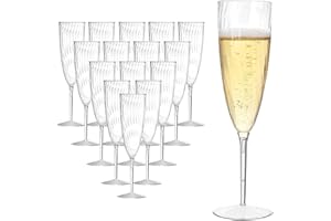 WOPPLXY 32 Pièces Flute Champagne Plastique, 180ml Coupe Champagne Plastique Transparent, Flute Champagnes Plastiques Reutilisable pour Fêtes Festives, Anniversaires, Mariage, Camping