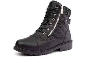 Hitmars Winter Boots Women Ankle Boots Ladies Snow Boots Wide Lace Up Rubber Ankle Boots Warm Comfy Non Slip Boots Cushioned Black Brown Size 3.5-9 UK