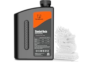 TECBEARS Resine Standard Stampante 3D Bianco 2KG, Alta Precisione, Eccellente Fluidità e Bassa Contrazione Resina UV 405 nm per Stampanti 3D LCD/DLP/SLA