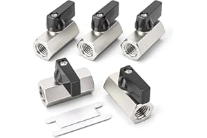 Bwintech 2 pièces 1/4 "BSP femelle x femelle nickelé laiton Mini robinet à boisseau sphérique