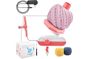 STRIXORN Enrollador de lana eléctrico, enrollador de lana compacto, enrollador eléctrico de alta velocidad para ganchillo, enrollador de ovillo automático, ideal para entusiastas del punto (rosa)