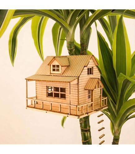 Winkee - DIY Mini Tree House Kit - Build Your Own Indoor Tree House For Flower Pot - Ideal Gift For Adults - Assembled In 5 Minutes