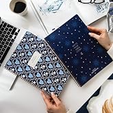 A4 Spiralli Karton Kapak 2&rsquo;li Set &Ccedil;izgili Okul Defteri 80 yaprak, Ders Programlı Lacivert Kalp