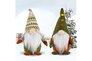 MEIYIFAN 2 sztuki pluszowych figurek bożonarodzeniowych, skrzat bożonarodzeniowy, pluszowe dekoracje, ręcznie robiony szwedzki Tomte, skandynawski Mikołaj, dekoracja bożonarodzeniowa do biura domowego