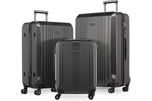 FERGÉ set di 3 valigie viaggio CANNES - bagaglio rigido dure leggera 3 pezzi valigetta 4 ruote grigio