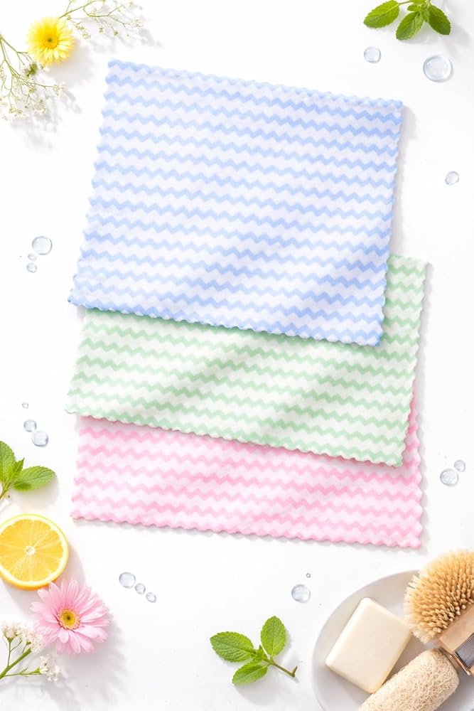 ARVALE Mikrofiber Bez 28x30, Süper Emici Mercan Polar Kumaş, Koku Yapmaz, Nem ve Bakteri Önler Çeyiz - 3 Adet
