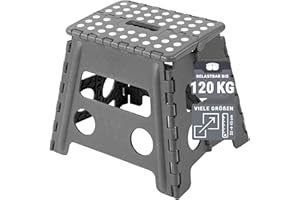 ‎ZOLLNER ZOLLNER Tritthocker faltbar - Klapphocker für Kinder und Erwachsene bis 120kg - Anti-Rutsch-Beschichtung - mit praktischem Tragegriff - extrem leicht - 30 cm hoch - Kunststoff - anthrazit