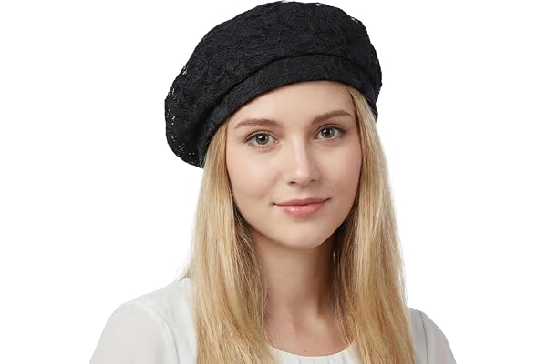 HIQIU fransk spets baskermössa damer basker keps klassisk kvinnor sommar basker hatt fascinator-hatt