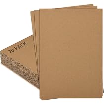 20 Pièces Carton Ondulé A3 Ou A4 - Feuilles Plates Kraft Marron Pour Bricolage, Emballage Et Peinture