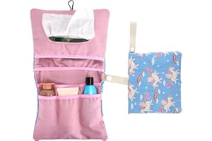 Kaempe Porta Pannolini e Salviette Da Borsa, Organizzatore Borsa Pannolini Portatile, Bag Passeggino Piccola Pieghevole Da Appendere (Unicorno)