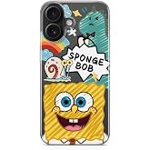 Manitoba iPhone 16 Uyumlu Baskılı Yumuşak Silikon Şeffaf Telefon Kılıfı, SpongeBob Desen
