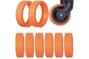 Kotkiddy® 8 sztuk silikonowych osłon na kółka, do walizki, redukcja wodoszczelności, do podróży, walizek (pomarańczowe)