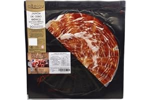 aBeiou. Plato de JAMON IBERICO DE CEBO CORTADO A MANO. Corte manual, plato autocierre. Curado +30 meses en Guijuelo (Salamanc