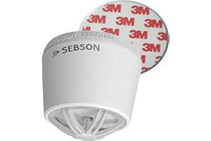 SEBSON Detector de Calor Incluye Soporte Magnético, Batería de Litio de Larga Duración 10 Años, Mini Detector de Calor para Cocina/baño, Ø50X43,5mm, GS403