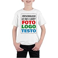 Maglietta Personalizzabile Bambino 100% Cotone - Disegna La Tua T-Shirt Con Testo O Immagini - Foto 8