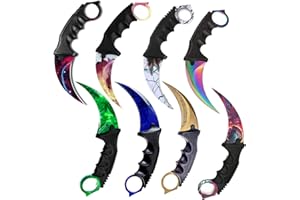 Generisch CSGO High Quality 19 cm Karambit Knife Practice Knife Training Knife Real Life Collection Hunting Survival Outdoor Counter-Strike Global Offensive Hunting Knife (Random [Sharp!])