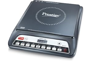 Prestige PIC 20 1600 Watts Induction Cooktop | 4KV Surge Protection | 8 Preset Indian Menu Options & Timer | Soft Touch Butto