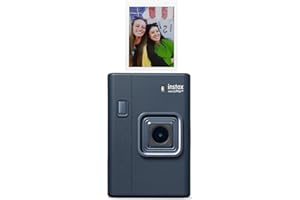 INSTAX Mini LiPlay+ Bleu Nuit Appareil Photo numérique instantané Hybride et imprimante Photo, écran LCD 6 x 4 cm, Fonction d'enregistrement Audio, objectifs Principal et Grand Angle pour Selfies