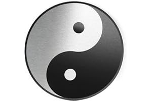 Logbuch-Verlag Decorazione Muro Rotondo Nero Bianco Ying Yang Simbolo Spirituale Bene Male Appendere Porta Regalo Natale Alluminio Spazzolato casa