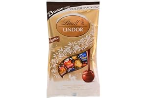 ‎LINDT Lindt Schokolade | LINDOR Mischbeutel | 300g | 23 zartschmelzende LINDOR Kugeln in 5 Sorten | perfektes Pralinen-Geschenk für die Weihnachtszeit