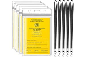 BOLAN FEY Impfpass Hülle 5er Set-Schutzhülle Transparent Impfausweis-Impfpass Etui für die Impfbescheinigung für Kinder und Erwachsene,Gültig für Impfausweis 2021 und Alten Impfausweis-5 Lanyards,175mm*115mm
