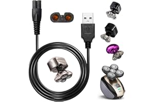 WAHFOX Cordon de chargeur universel USB compatible avec les rasoirs Skull Shaver Pitbull et les marques de rasoir grand public (chargeur USB)