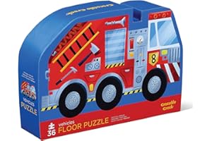 Crocodile Creek – Vehicles - 36 Piece Jigsaw Floor Puzzle with Heavy-Duty Box for Storage, Large 20" x 27" Completed Size, Designed for Kids Ages 3 Years and up