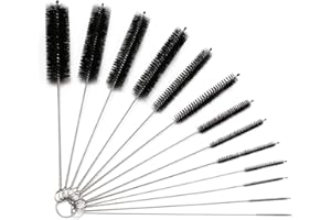 Vicloon Tube Brosse de Nettoyage 13pcs Set, Brosse de Nettoyage Tube pour Bouteille en Verre Bébé Biberon Bouilloire Clavier, Tuyau Brosses de Nettoyage noir