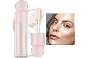 WEIXINBUY Liquid Highlighter Natural Glow for Face and Body, Lightly Moisturising Highlighter Makeup for Long-Lasting Shimmer, Contouring Stick, Easy to Use with Pillow Applicator
