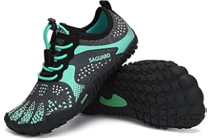 SAGUARO Chaussures Minimaliste Enfant Barefoot Shoes pour Semelle Zero Drop Noir EU GR.24-36