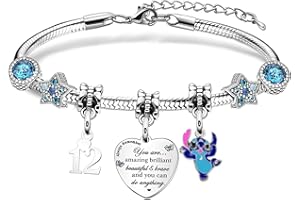 BITOWO Stitch Bracelet for Girls Age 9 10 11 12 13 14 15 16 17 18 Stitch Gifts Jewellery for Girls Women Kids Ladies Lover Cute Cartoon Friendship Bracelet for Teenage Girls Birthday Bestie Graduation Gifts
