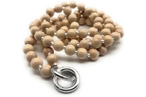 Nedimoo Handykette aus Holzperlen, Universal, Kette, Schlüsselband, Necklace, Lanyard. das Handyband zum Umhängen ist kompatibel mit jedem Handy wie Apple iPhone, Samsung, Xiaomi (Natur B)