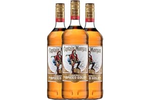 DISTRIBUIDOR Ron Captain Morgan Spiced Gold Botella Misil 1 L (Caja de 3 Botella Misil de 1 L)