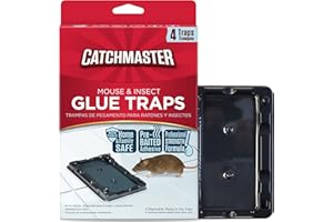 Catchmaster Piège à Souris | 4X | Anti Souris Efficace | Attrape | Colle Pré Appâté | Piège Collant pour Souris et Insectes | Adhésif Puissant