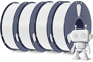 SUNLU 4KG Alta Velocidad Filamento PLA, Filamento 3D de 1,75mm, Resistente y Perfectamente Enrollado, 4kg Total, 1kg por Bobina, Blanco