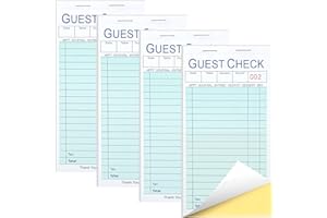 XKDOUS Doppelteilige Server-Bücher, Kellnerin-Server-Notizblöcke, Gäste-Scheckbücher für Server, Kellnerin-Notizblock für Restaurants, 100 Blatt/Block, insgesamt 200 Bestellungen, 4 Stück