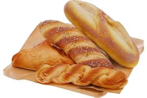 Woration Set med 4 stycken konstgjorda franska bröd, set med konstgjord limpa, baguette och falska bakverk, för uppvisning i hem och kök, som bageridekoration